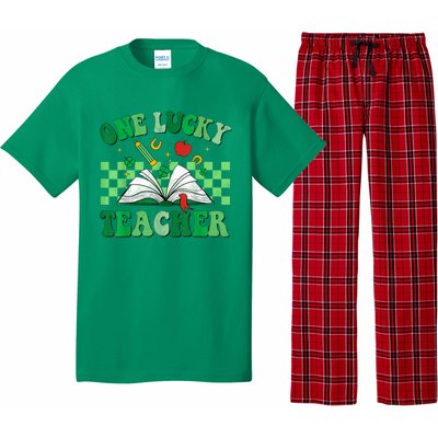 St Patricks Day Teacher Shirt One Lucky Teacher Shamrock Pajama Set