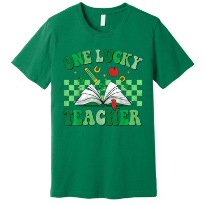 St Patricks Day Teacher Shirt One Lucky Teacher Shamrock Premium T-Shirt