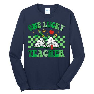 St Patricks Day Teacher Shirt One Lucky Teacher Shamrock Tall Long Sleeve T-Shirt