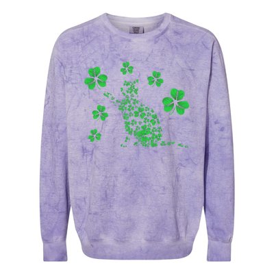 St Patrick's Day Shamrock Cat Irish Catrick's Catty's Colorblast Crewneck Sweatshirt