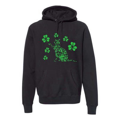 St Patrick's Day Shamrock Cat Irish Catrick's Catty's Premium Hoodie