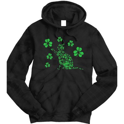 St Patrick's Day Shamrock Cat Irish Catrick's Catty's Tie Dye Hoodie