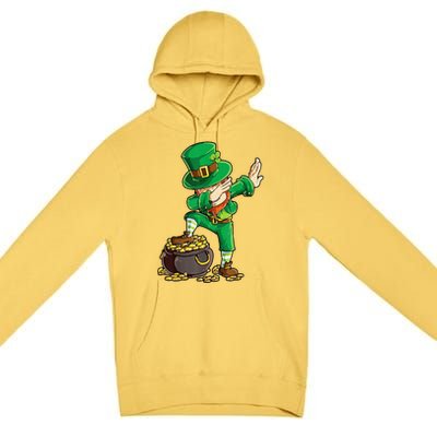 St Patricks Day Dabbing Leprechaun Men Dab Dance Premium Pullover Hoodie