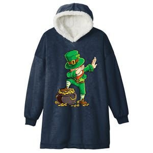 St Patricks Day Dabbing Leprechaun Men Dab Dance Hooded Wearable Blanket