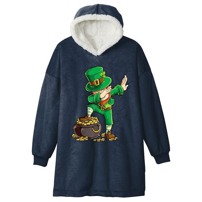 St Patricks Day Dabbing Leprechaun Men Dab Dance Hooded Wearable Blanket