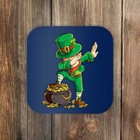 St Patricks Day Dabbing Leprechaun Men Dab Dance Coaster