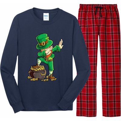 St Patricks Day Dabbing Leprechaun Men Dab Dance Long Sleeve Pajama Set