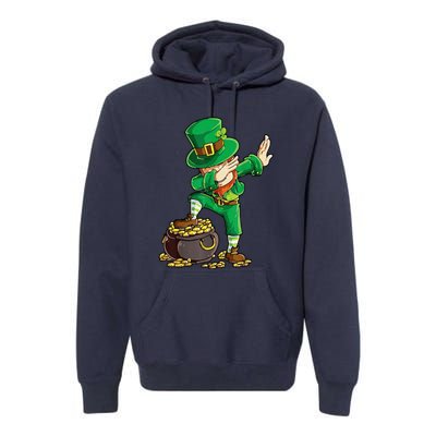 St Patricks Day Dabbing Leprechaun Men Dab Dance Premium Hoodie