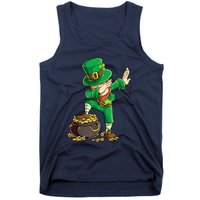 St Patricks Day Dabbing Leprechaun Men Dab Dance Tank Top