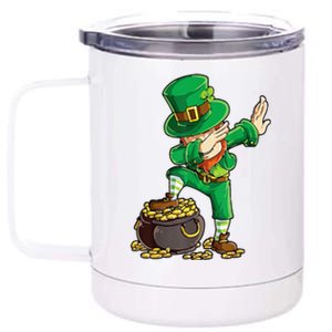 St Patricks Day Dabbing Leprechaun Men Dab Dance 12 oz Stainless Steel Tumbler Cup