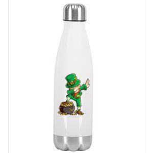 St Patricks Day Dabbing Leprechaun Men Dab Dance Stainless Steel Insulated Water Bottle