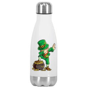 St Patricks Day Dabbing Leprechaun Men Dab Dance Stainless Steel Insulated Water Bottle