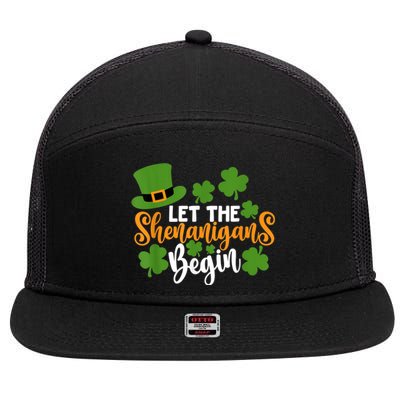 St Patricks Day shirt Wo  Let The Shenanigans Begin 7 Panel Mesh Trucker Snapback Hat