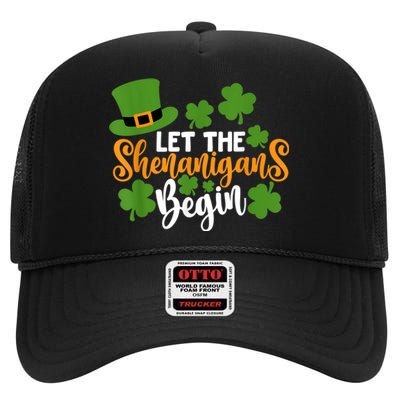 St Patricks Day shirt Wo  Let The Shenanigans Begin High Crown Mesh Back Trucker Hat