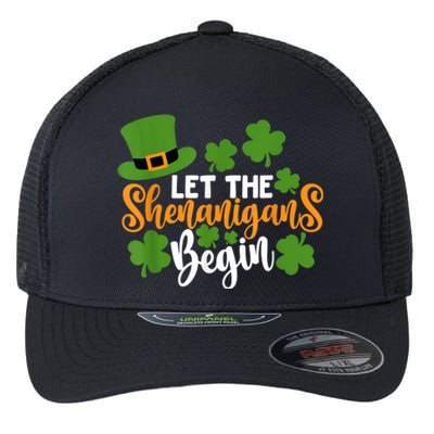 St Patricks Day shirt Wo  Let The Shenanigans Begin Flexfit Unipanel Trucker Cap