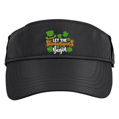 St Patricks Day shirt Wo  Let The Shenanigans Begin Adult Drive Performance Visor