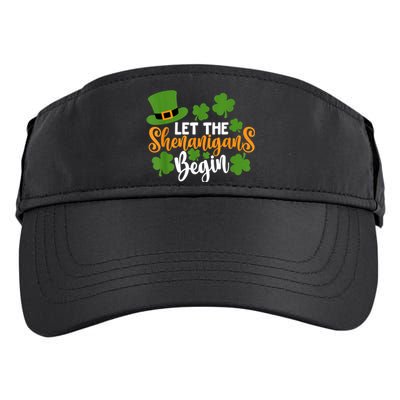 St Patricks Day shirt Wo  Let The Shenanigans Begin Adult Drive Performance Visor