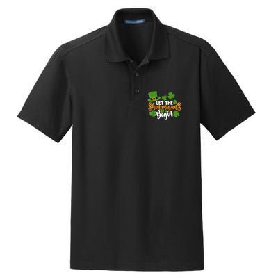 St Patricks Day shirt Wo  Let The Shenanigans Begin Dry Zone Grid Polo