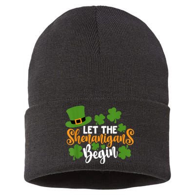 St Patricks Day shirt Wo  Let The Shenanigans Begin Sustainable Knit Beanie