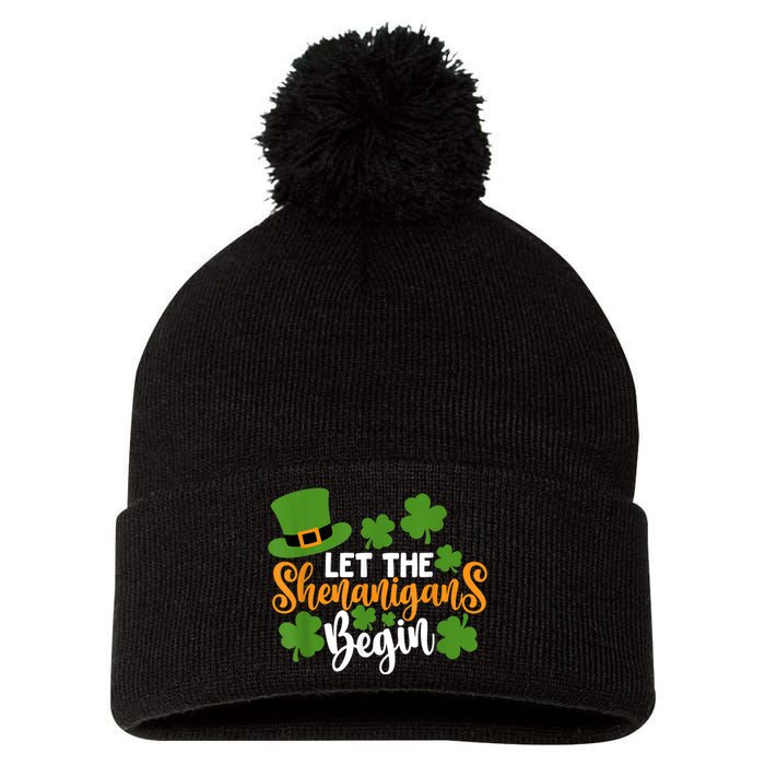 St Patricks Day shirt Wo  Let The Shenanigans Begin Pom Pom 12in Knit Beanie