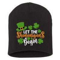 St Patricks Day shirt Wo  Let The Shenanigans Begin Short Acrylic Beanie