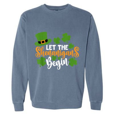 St Patricks Day shirt Wo  Let The Shenanigans Begin Garment-Dyed Sweatshirt