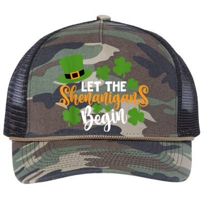 St Patricks Day shirt Wo  Let The Shenanigans Begin Retro Rope Trucker Hat Cap