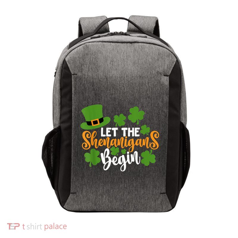 St Patricks Day shirt Wo  Let The Shenanigans Begin Vector Backpack