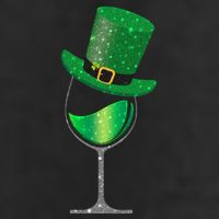 St Patricks Day Lucky Sparkly Wine Glass Cool Comfort Performance Bucket Hat