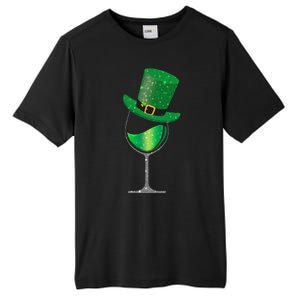 St Patricks Day Lucky Sparkly Wine Glass Tall Fusion ChromaSoft Performance T-Shirt