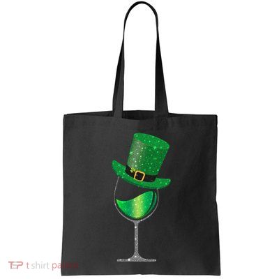St Patricks Day Lucky Sparkly Wine Glass Bag