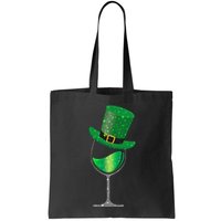 St Patricks Day Lucky Sparkly Wine Glass Bag