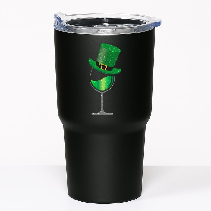 St Patricks Day Lucky Sparkly Wine Glass Tumbler