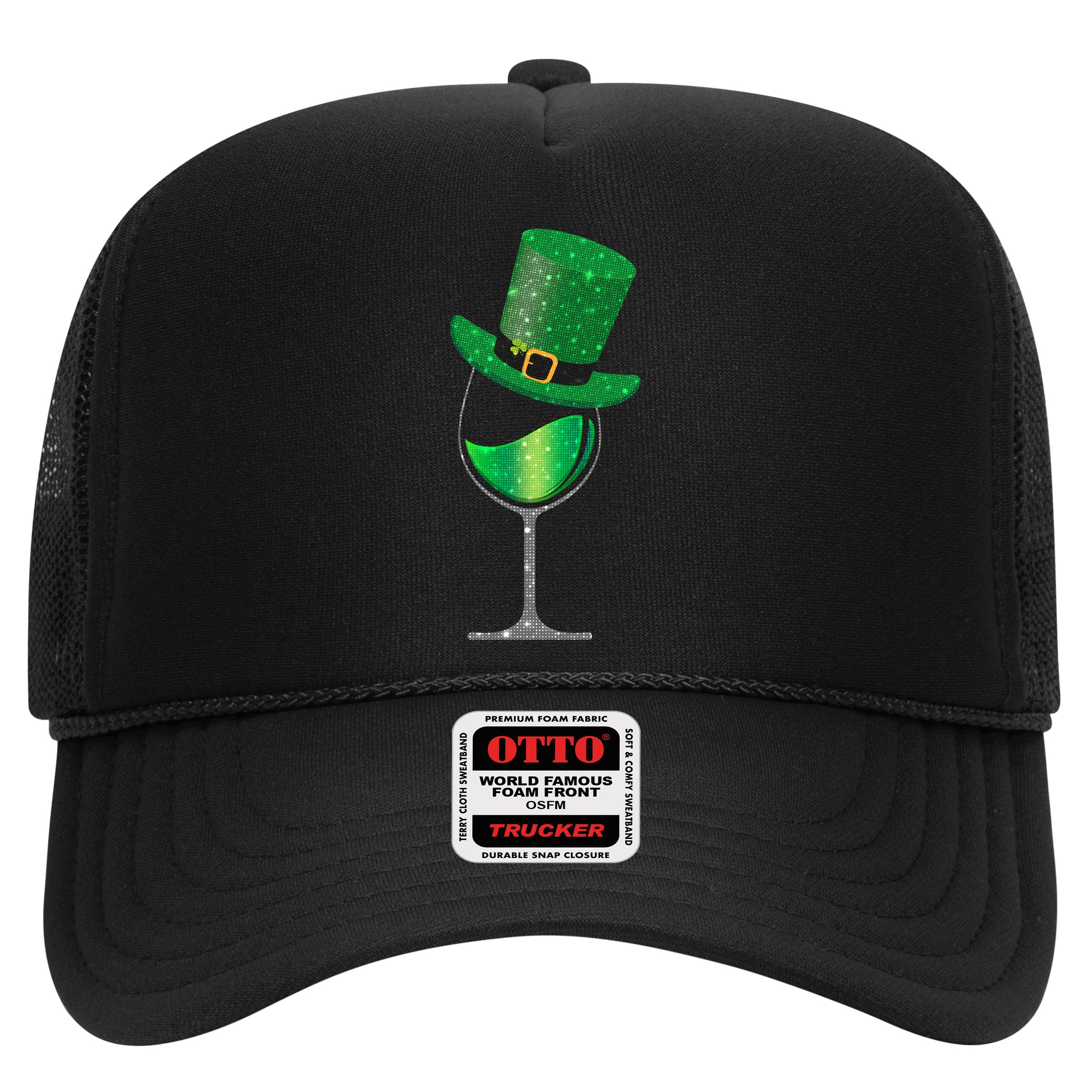 St Patricks Day Lucky Sparkly Wine Glass Hat