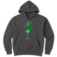 St Patricks Day Lucky Sparkly Wine Glass Hoodie