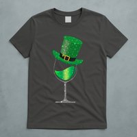 St Patricks Day Lucky Sparkly Wine Glass T-Shirt