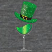 St Patricks Day Lucky Sparkly Wine Glass T-Shirt