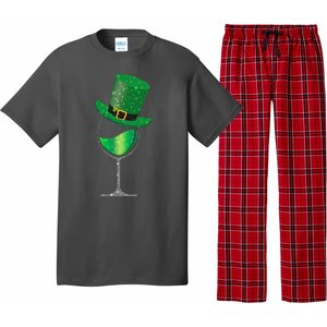 St Patricks Day Lucky Sparkly Wine Glass Pajama Set