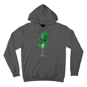 St Patricks Day Lucky Sparkly Wine Glass Tall Hoodie