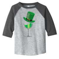 St Patricks Day Lucky Sparkly Wine Glass Toddler Fine Jersey T-Shirt