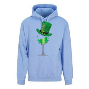 St Patricks Day Lucky Sparkly Wine Glass Unisex Surf Hoodie