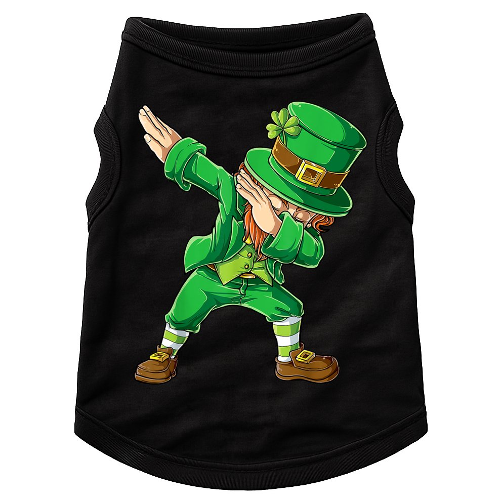 St Patricks Day Dabbing Leprechaun Boys Kids Men Dab Youth Doggie Tank