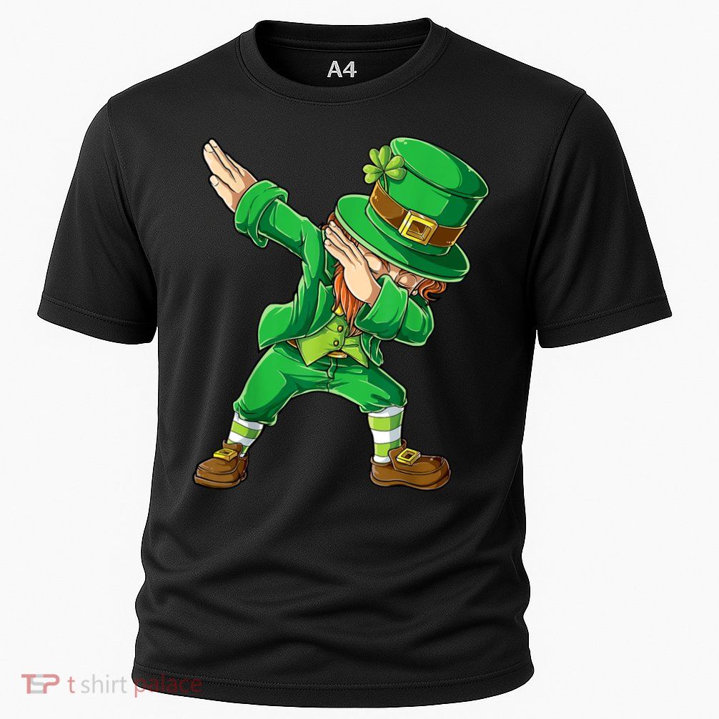 St Patricks Day Dabbing Leprechaun Boys Kids Men Dab Youth Performance Shirt