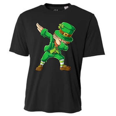 St Patricks Day Dabbing Leprechaun Boys Kids Men Dab Youth Cooling Performance Crew T-Shirt