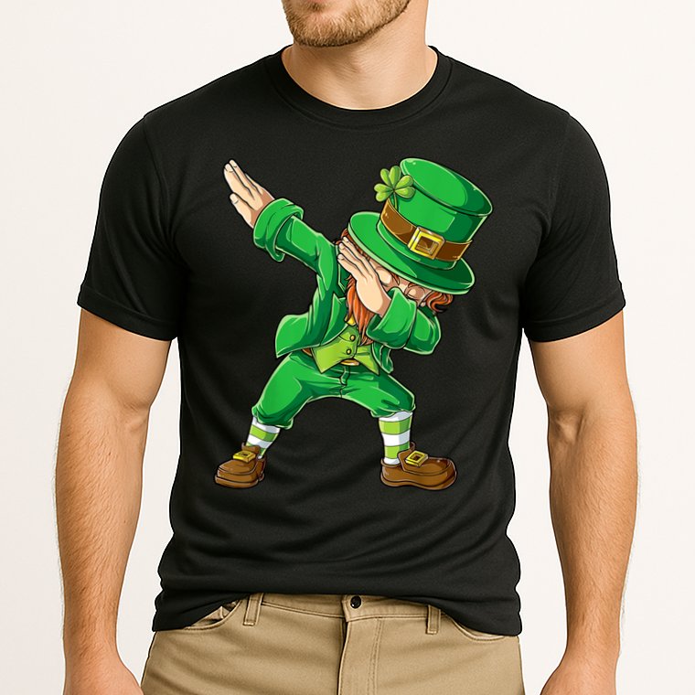 St Patricks Day Dabbing Leprechaun Boys Kids Men Dab Youth Cooling Performance Crew T-Shirt