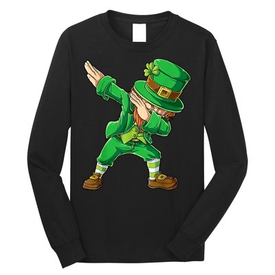 St Patricks Day Dabbing Leprechaun Boys Kids Men Dab Youth Long Sleeve Shirt