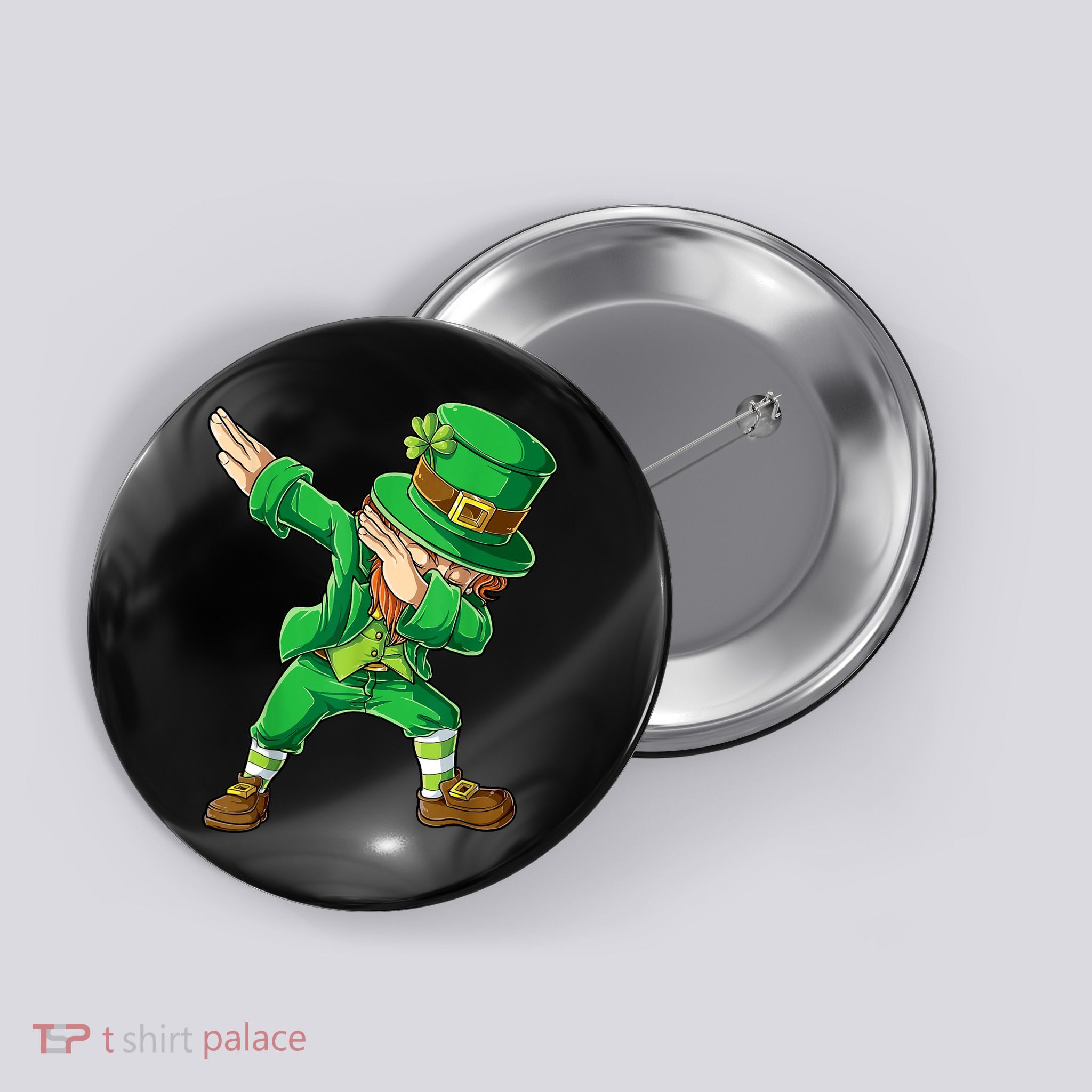 St Patricks Day Dabbing Leprechaun Boys Kids Men Dab Youth Button