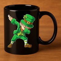 St Patricks Day Dabbing Leprechaun Boys Kids Men Dab Youth 11oz C Handle Ceramic Mug