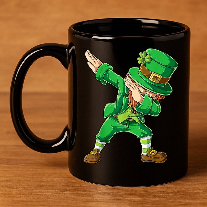 St Patricks Day Dabbing Leprechaun Boys Kids Men Dab Youth 11oz C Handle Ceramic Mug