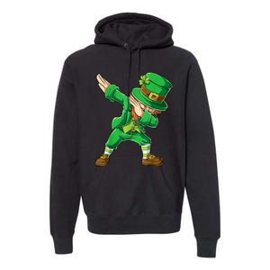 St Patricks Day Dabbing Leprechaun Boys Kids Men Dab Youth Premium Hoodie